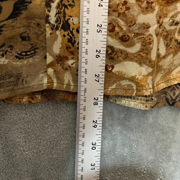 Chicos 1 Women Silk Linen Beaded Mixed Media Aztec V Neck Long Sleeve Top M - Picture 12 of 14